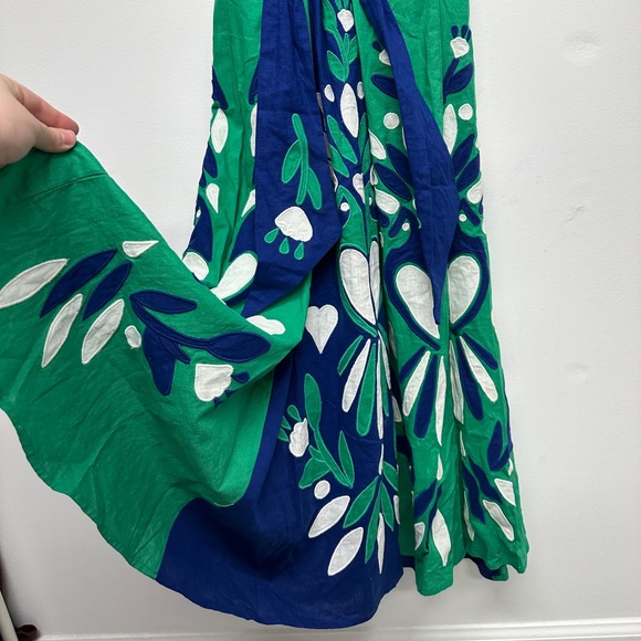 Farm Rio Soft Garden Patchwork Linen-Blend Midi Dress NWT - Picture 8 of 14